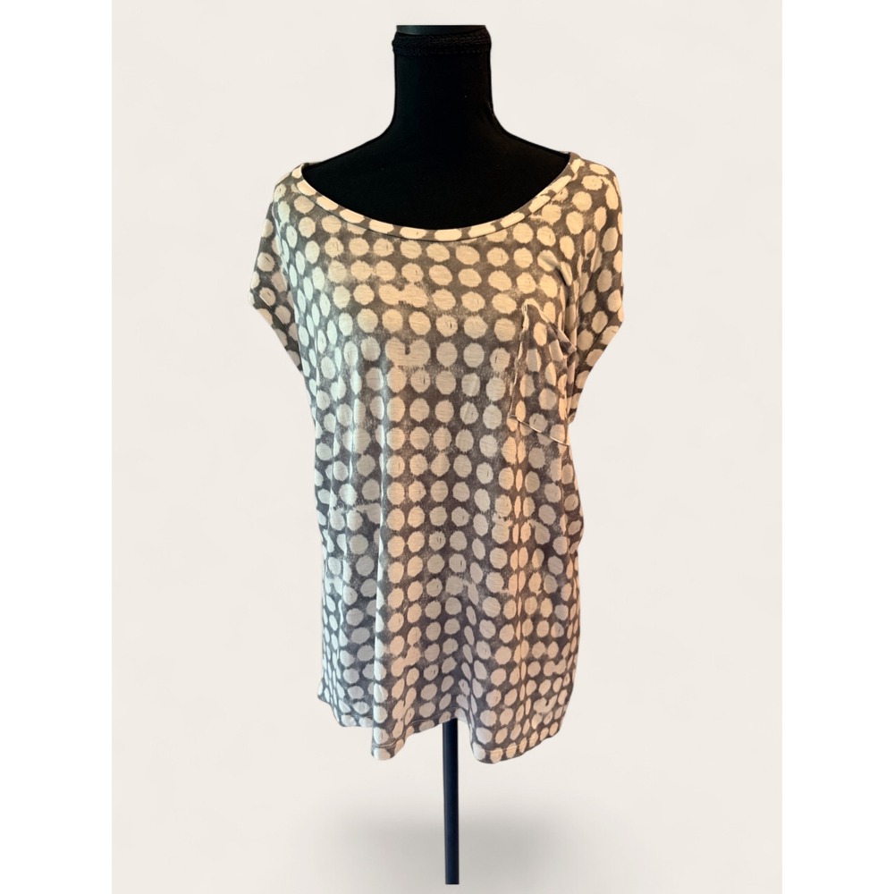 Gap Polka Dot Boho Artsy Scoop Dolman Cap Sleeve Batik Tie‑Dye Knit - Picture 5 of 10